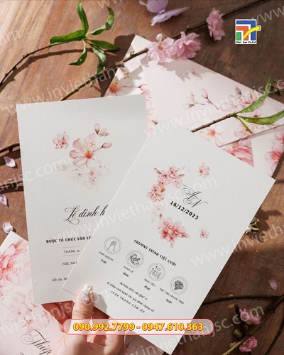 In thiệp cưới giản dị, thanh lịch